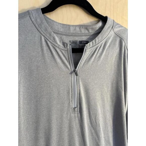 5.11 Tactical Mens Large 1/4 Zip Pullover Top Base Layer Grey Catalyst Shirt 2XL - Picture 3 of 7